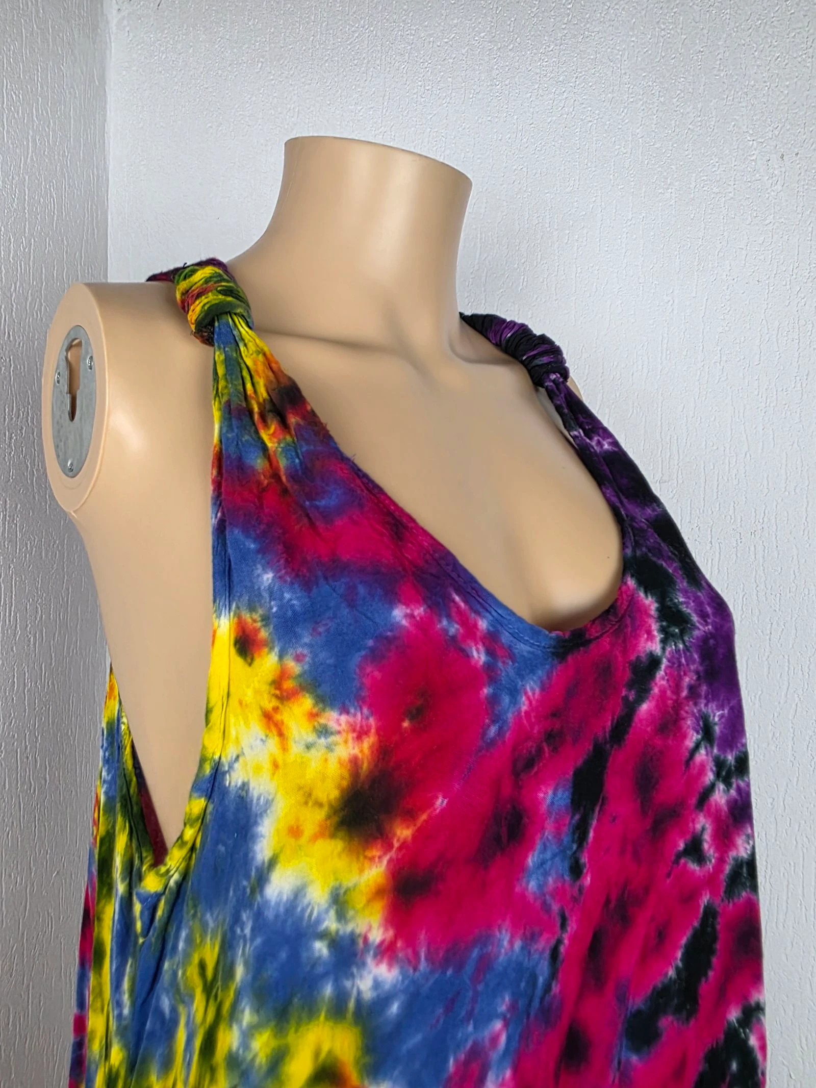 Boho fairy vintage Y2K tie-dye asymmetrical dress one size – photo 3